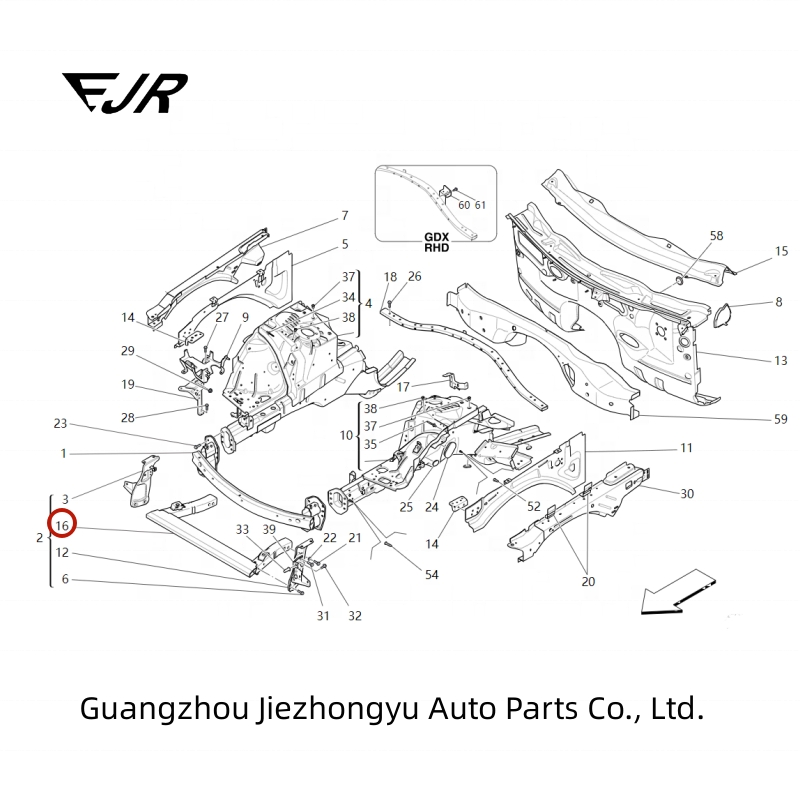 Auto Parts 670175522 Automotive Cladding System Radiator Lower Beam for Maserati Levante Car Parts