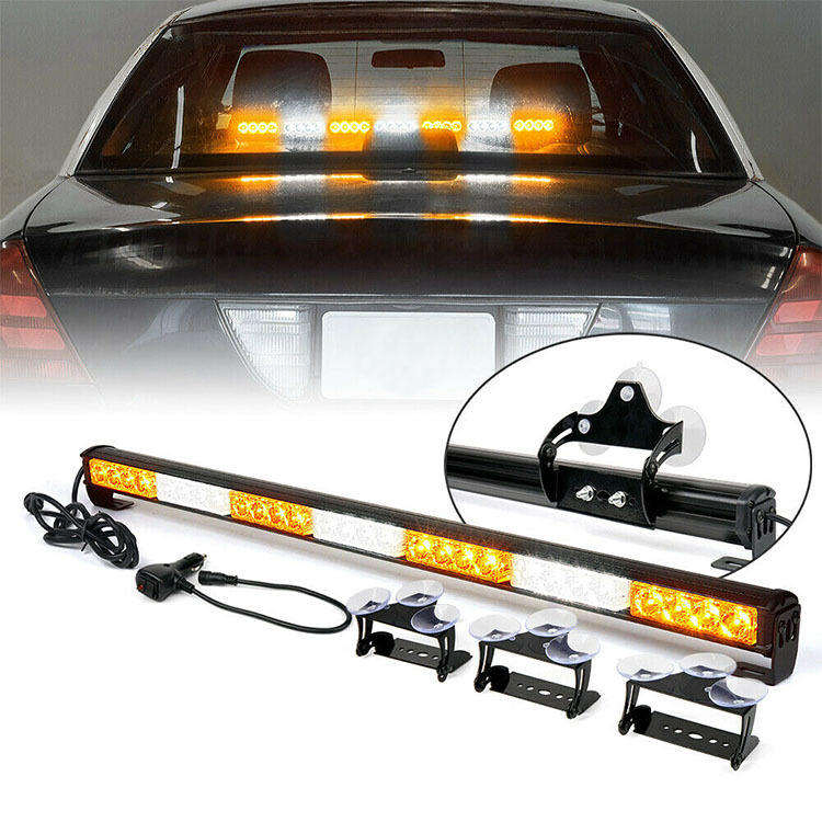 Flashing 78 LEDs Vehicle Magnetic Amber White Emergency LED Strobe Bar Lights