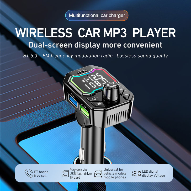 Портативный автомобильный FM-передатчик BT5.0 с MP3 плеером и Hands-Free