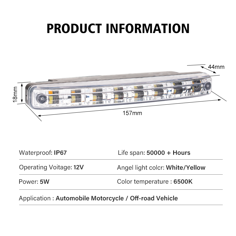 Светодиодные фары BKR DRL для внедорожников и грузовиков