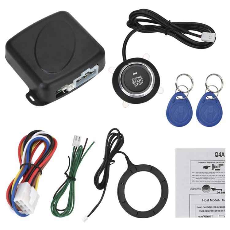 Gy902c 12V Car Alarm System - Keyless Entry, Remote Start, RFID Anti-Theft, Engine Immobilizer