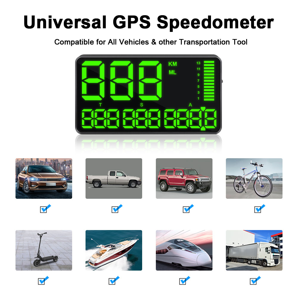 C90 HUD универсальный GPS-спидометр с дисплеем на лобовое стекло и сигнализацией превышения скорости