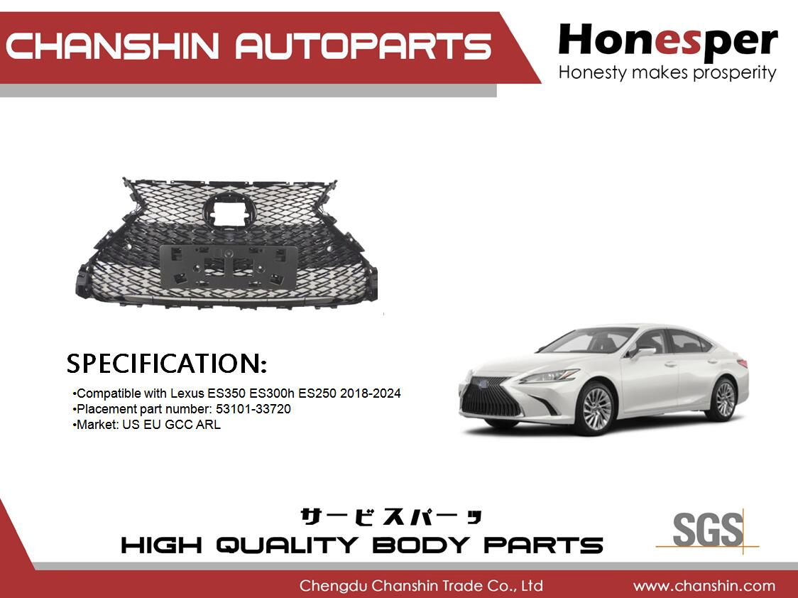 Wholesale Auto Parts Car Accessories Front Grill Grille Chrome Replacement for Lx Es350 Es300h F-Sport 2018-2024 53101-33720