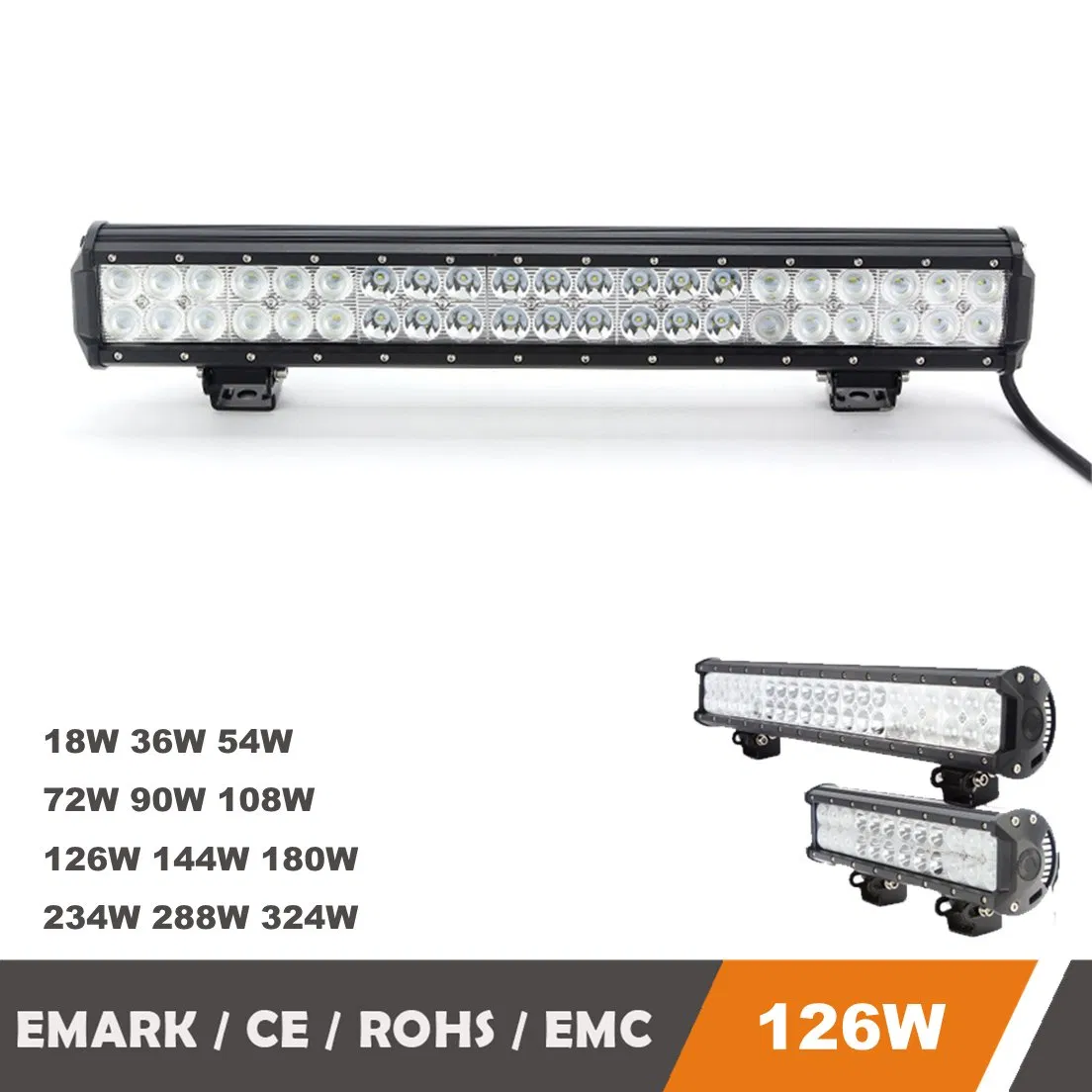 126W 19.9" IP68 Super Bright 4X4 Modular LED Bar with Patent for Tractor