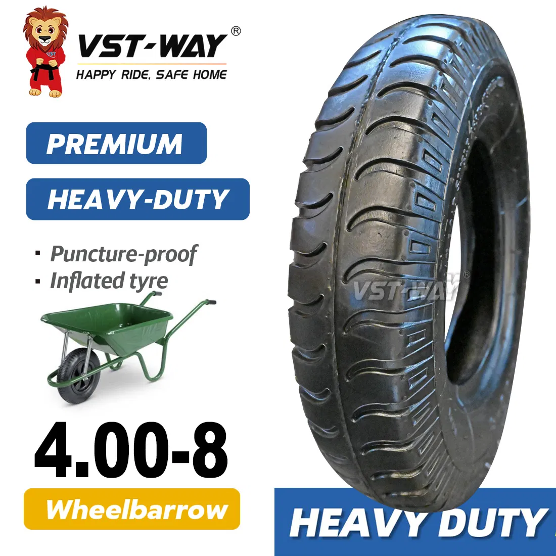Wheelbarrow Tyre 4.80/4.00-8 for Syria, Middle East Market 400-8 Wheelbarrow Tire 3.25/3.50-8