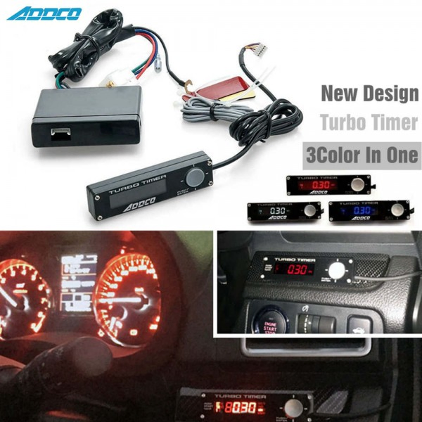 Addco New 3 Color in One Universal Auto Meter Device Turbo Timer Parking Time Retarder Digital LED Peak Voltage Warning Function Ad-Ysq011