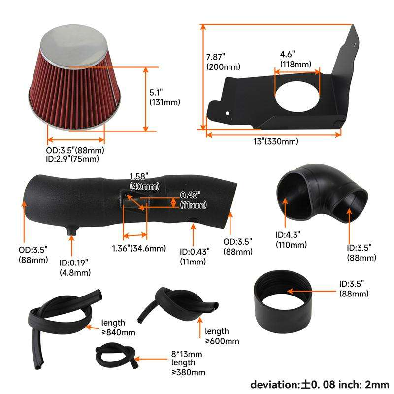 Воздухозаборник и фильтр для Ford Mustang GT 4.6L V8 (2005-2009)