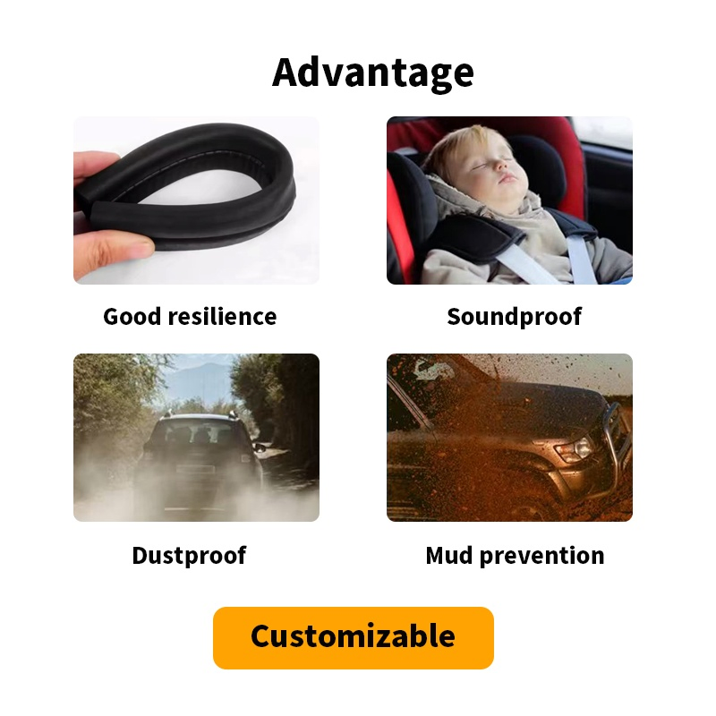 EPDM Auto Factory Produce Customized Flexible Car Door Rubber Seal Strip