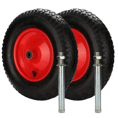 Wheelbarrow Wheel Pneumatic Tyres – Replacement Rubber Wheel with Axle