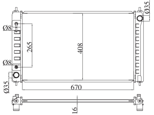 Алюминиевый радиатор охлаждения двигателя для Nissan Teana J32