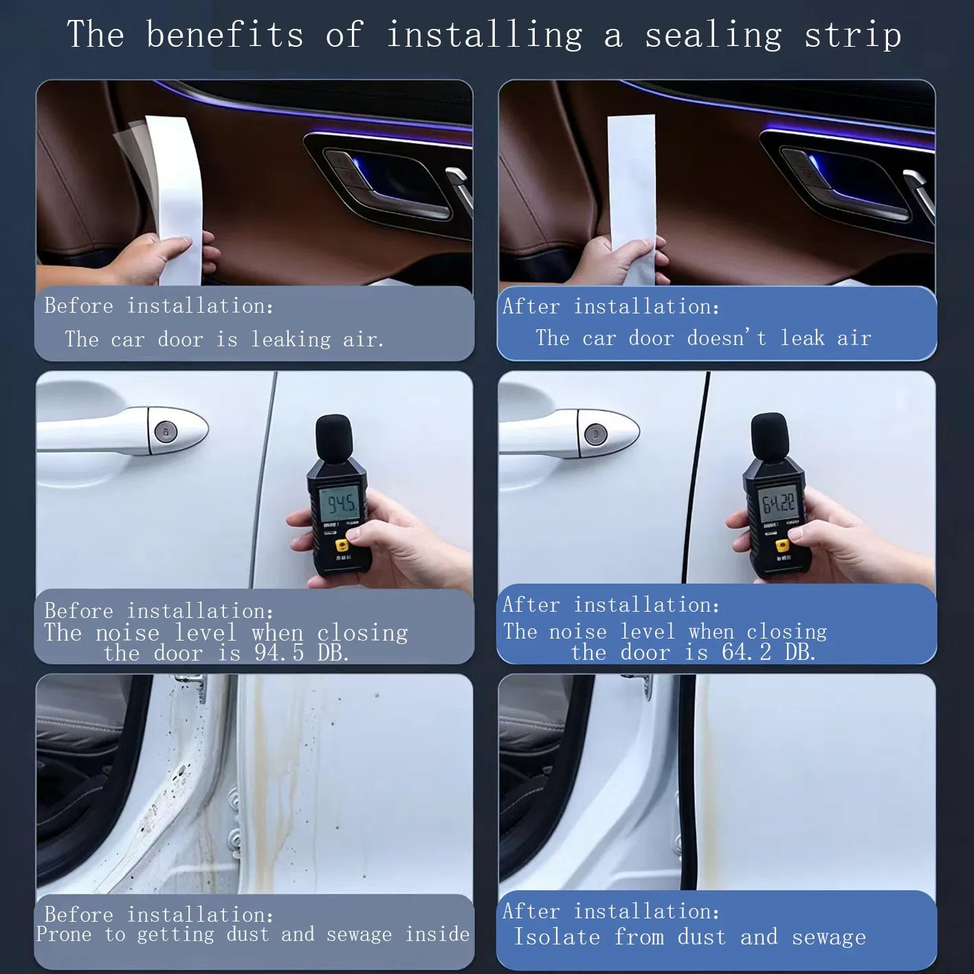 Customizable Rear Window /Door Seal EPDM Solid Rubber Sealing Strip for Car