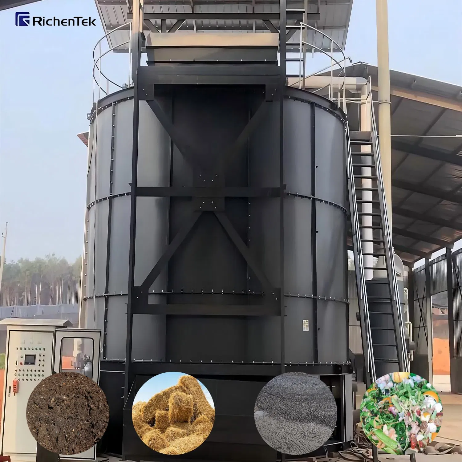 Вертикальный ферментационный танк 120 м³ для компоста