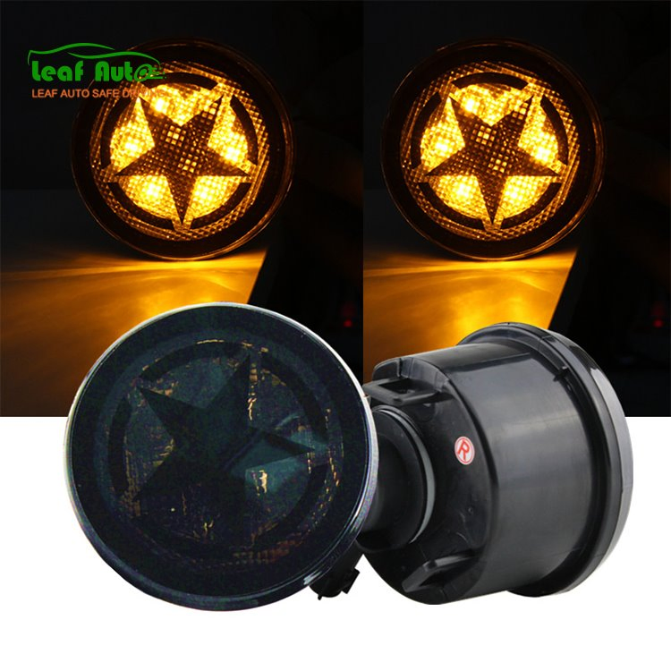 Светодиодный поворотник для Jeep Wrangler JK, дымчатый, янтарный