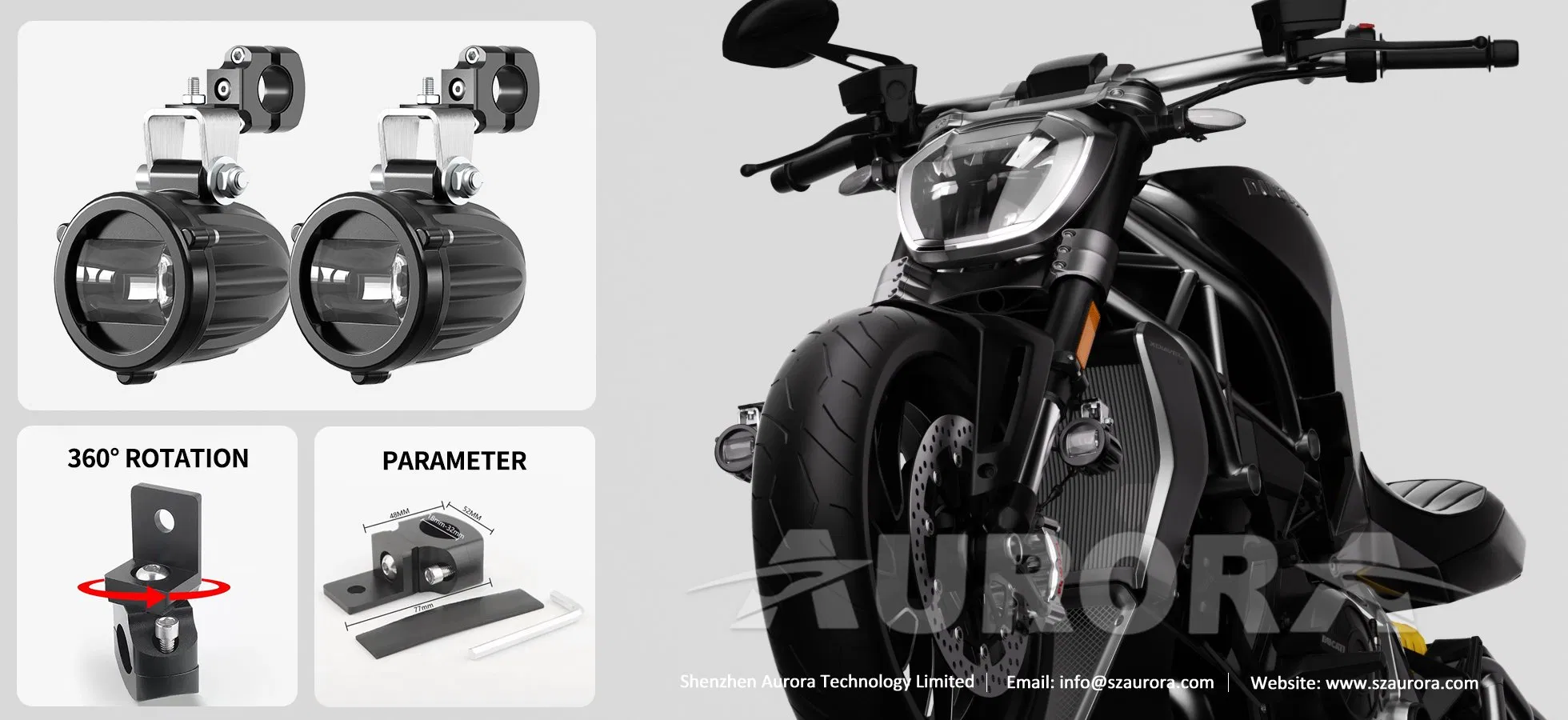 Мотоциклетная светодиодная противотуманная фара Aurora