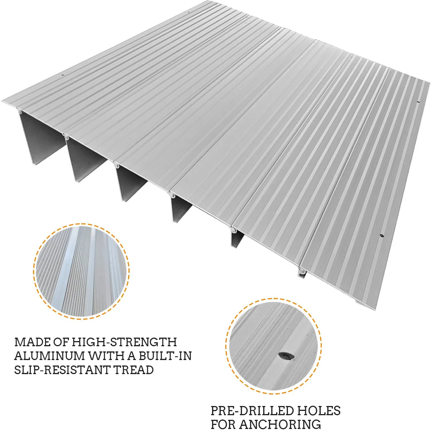 Aluminum Threshold Ramp for Wheelchairs Lightweight Family Stairs