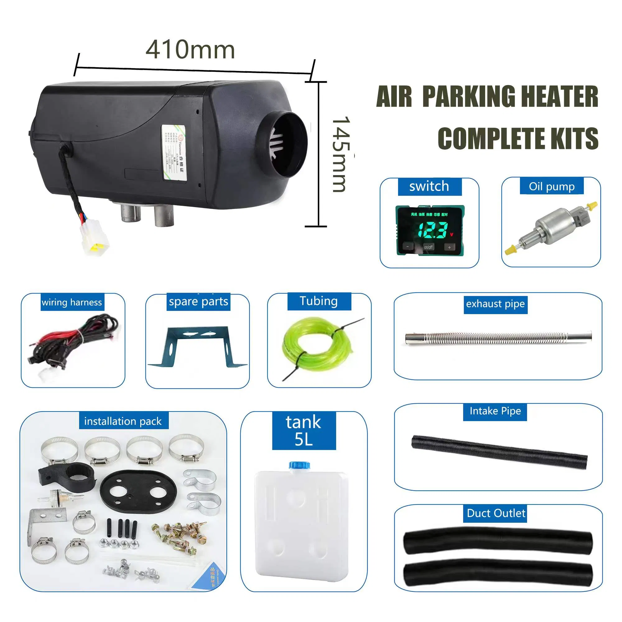 Предпусковой подогреватель дизельный 5кВт 2кВт 12В/24В