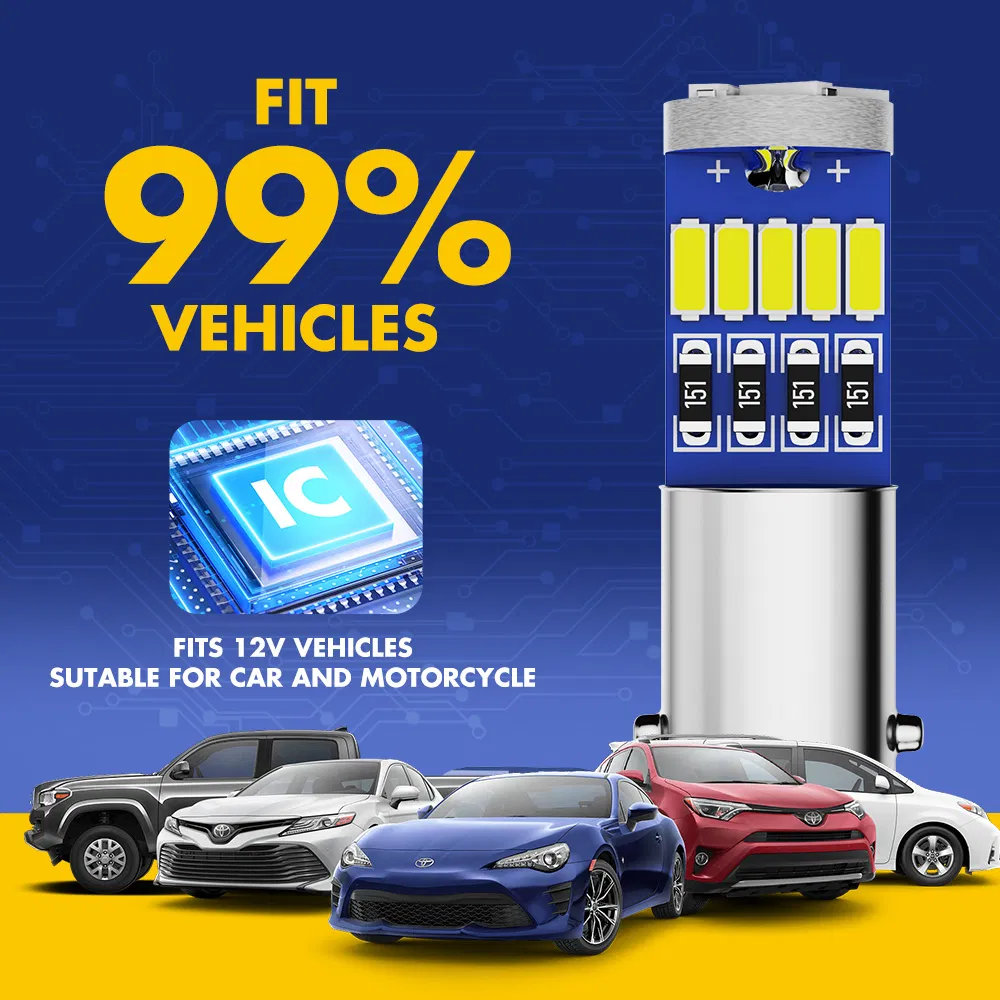 Светодиодная лампа BKR Ba9s 4014 15SMD для салона авто, 12В