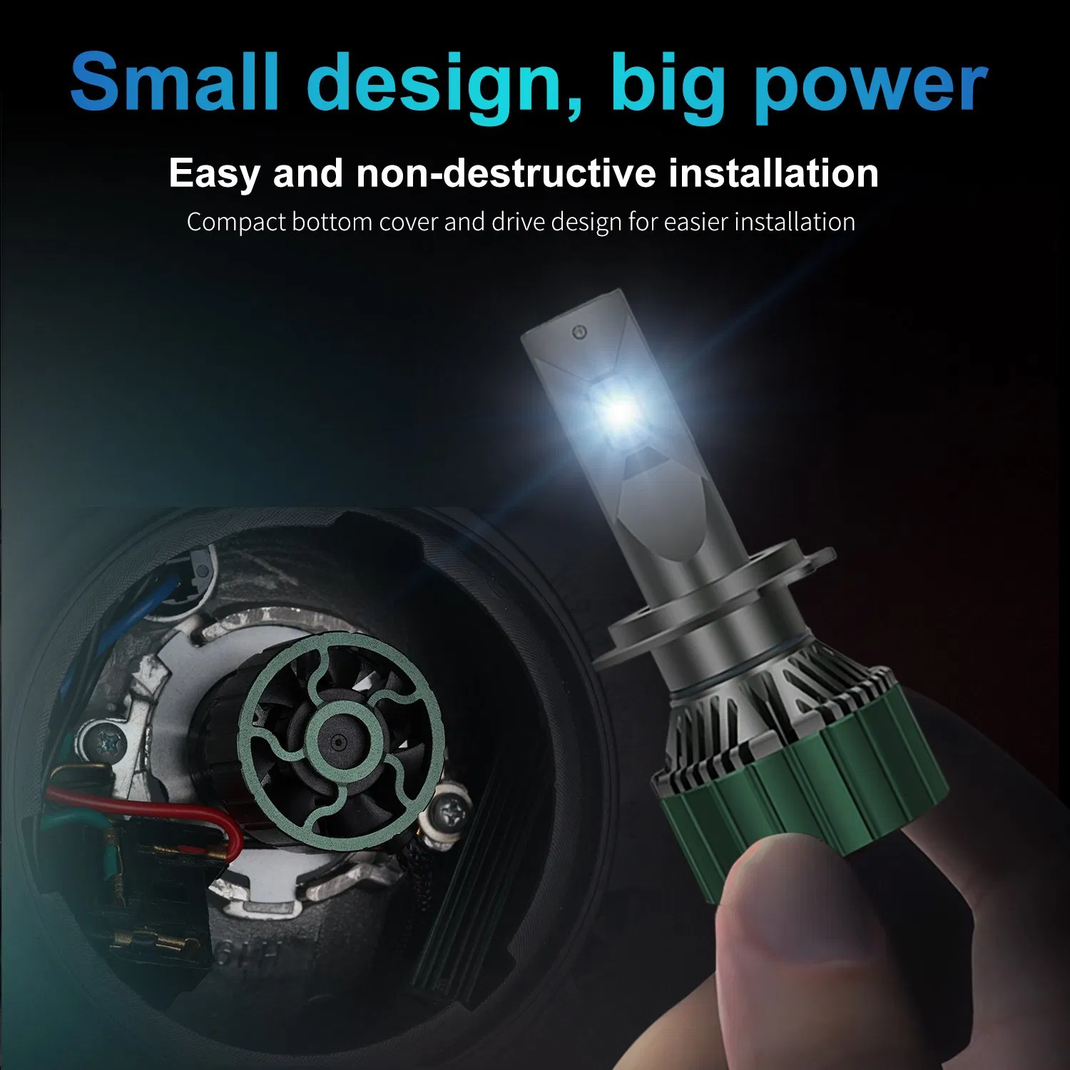 Универсальные светодиодные фары M9PRO 38000 лм для авто