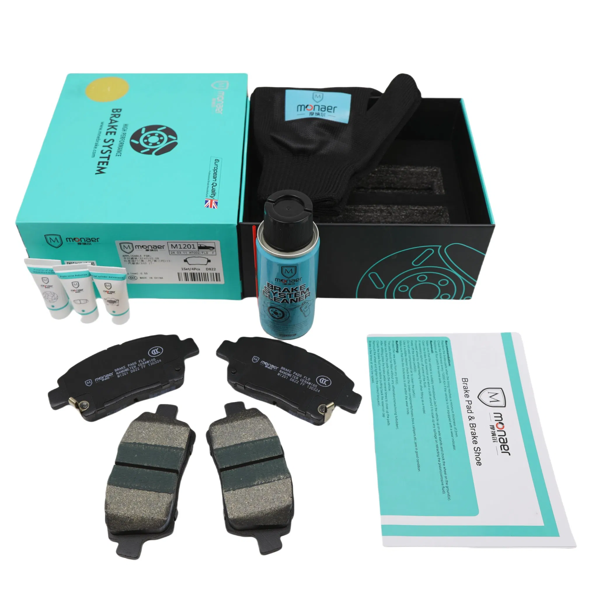 High Performance Monaer Brake Pads D822 Ceramic Front Disc Brake Pad for Byd\Toyota