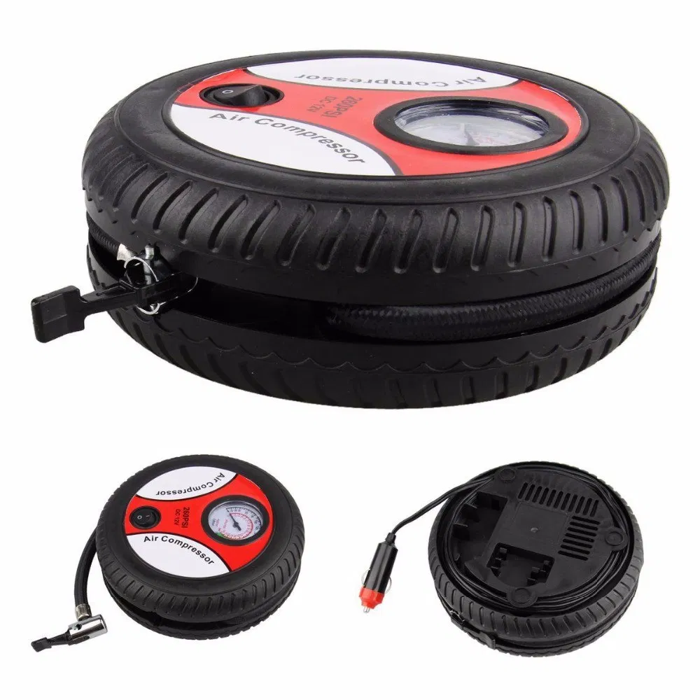 Mini Portable Car Air Compressor 12V Electric Tire Inflater 260psi Vehicle Pump