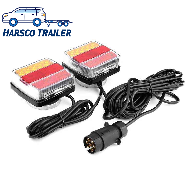 E-Mark R10/R65 Trailer Lamp - 16 SMD LED Cluster, 105x100x40mm, 7-Pin DIN ISO 11446, Vibration Resistant for Caravans/Trucks
