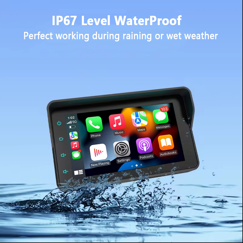 Мотоциклетная мультимедиа система Carplay 5 дюймов с видеорегистратором