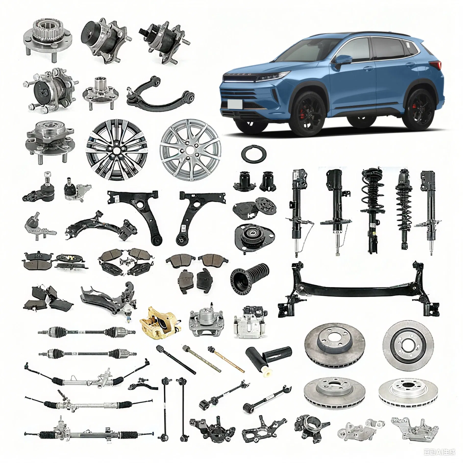 Chinese Car Accessories Changan/Geely/Haval/JAC/Byd Wholesale for Chery QQ Tiggo Omoda 5/9 A1 Car for Sale Jetour Dashing X70 Plus T2 T1 G700 Auto Spare Parts