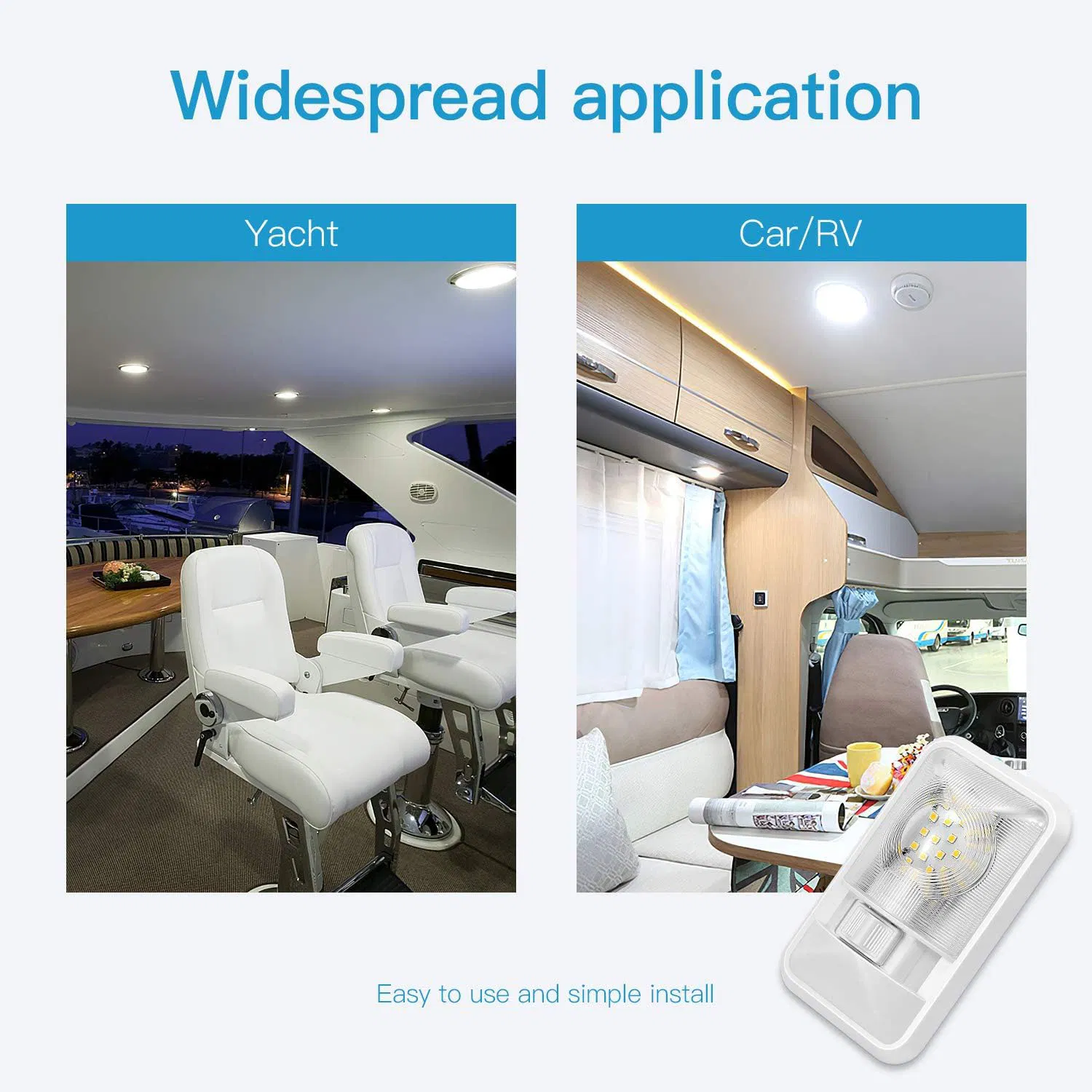 Светодиодный прозрачный плафон для авто с 24 LED