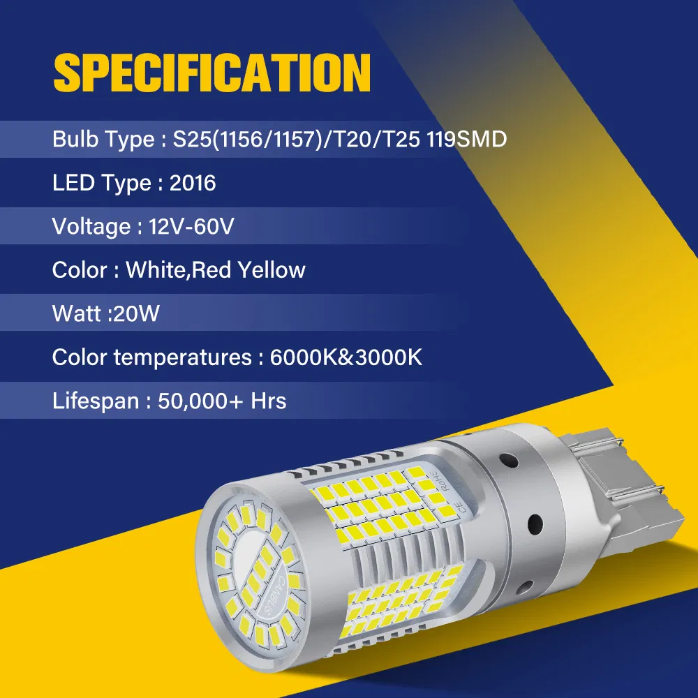 Светодиодная лампа BKR 1156/1157 для поворотников, Canbus