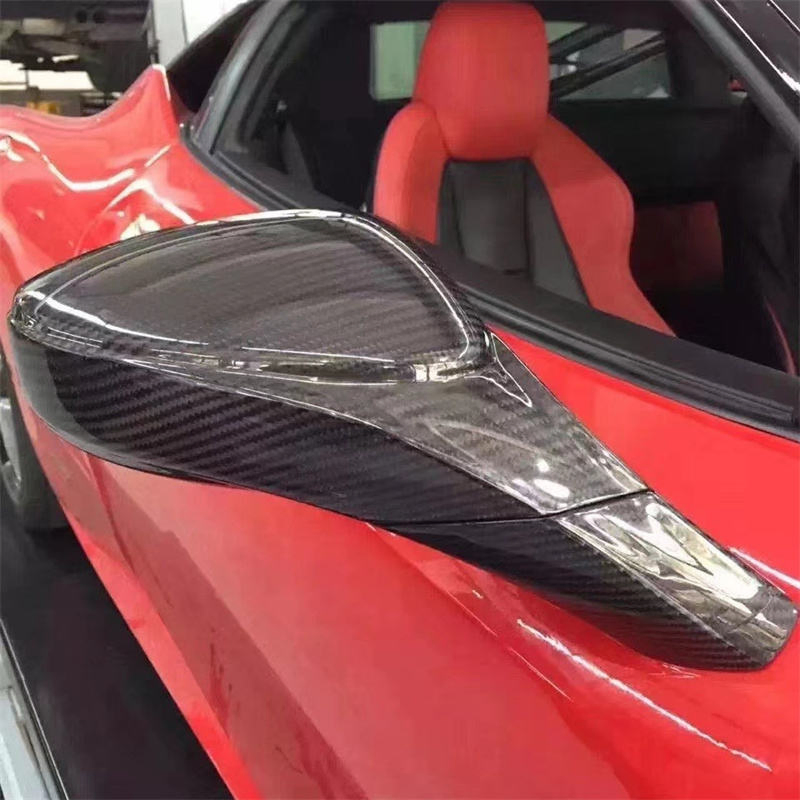OEM Style Dry Carbon Fiber Mirror Covers for Ferrari F8 High Quality Body Kit Side Mirrors New Condition Upgrade Parts