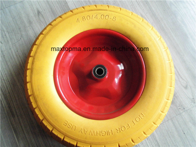 Колесо 4.00-8 с цельной ПУ-пеной и квадратным протектором