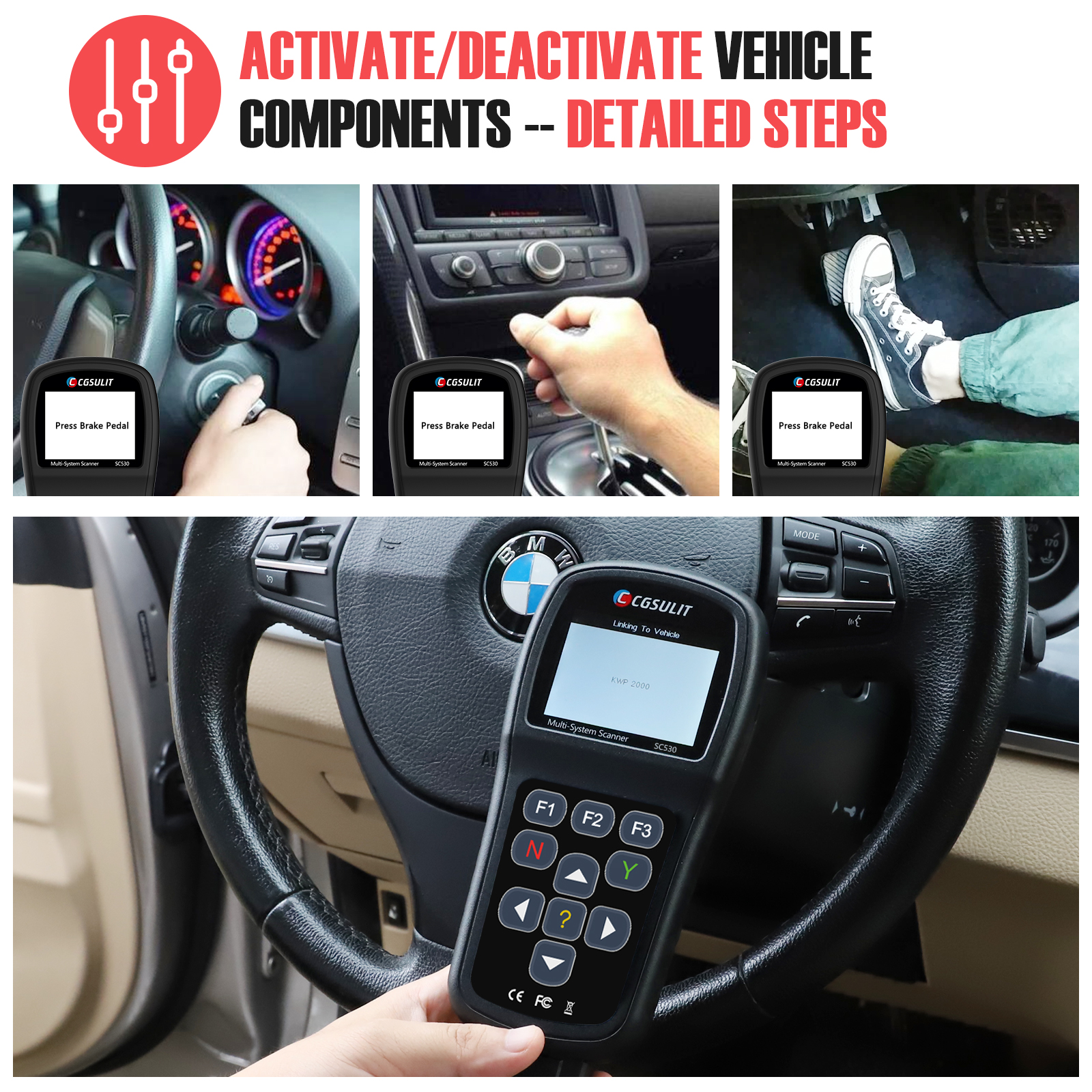 Ancel X6 OBD2 Scanner CGSULIT SC530 Automotive Diagnostic Tool