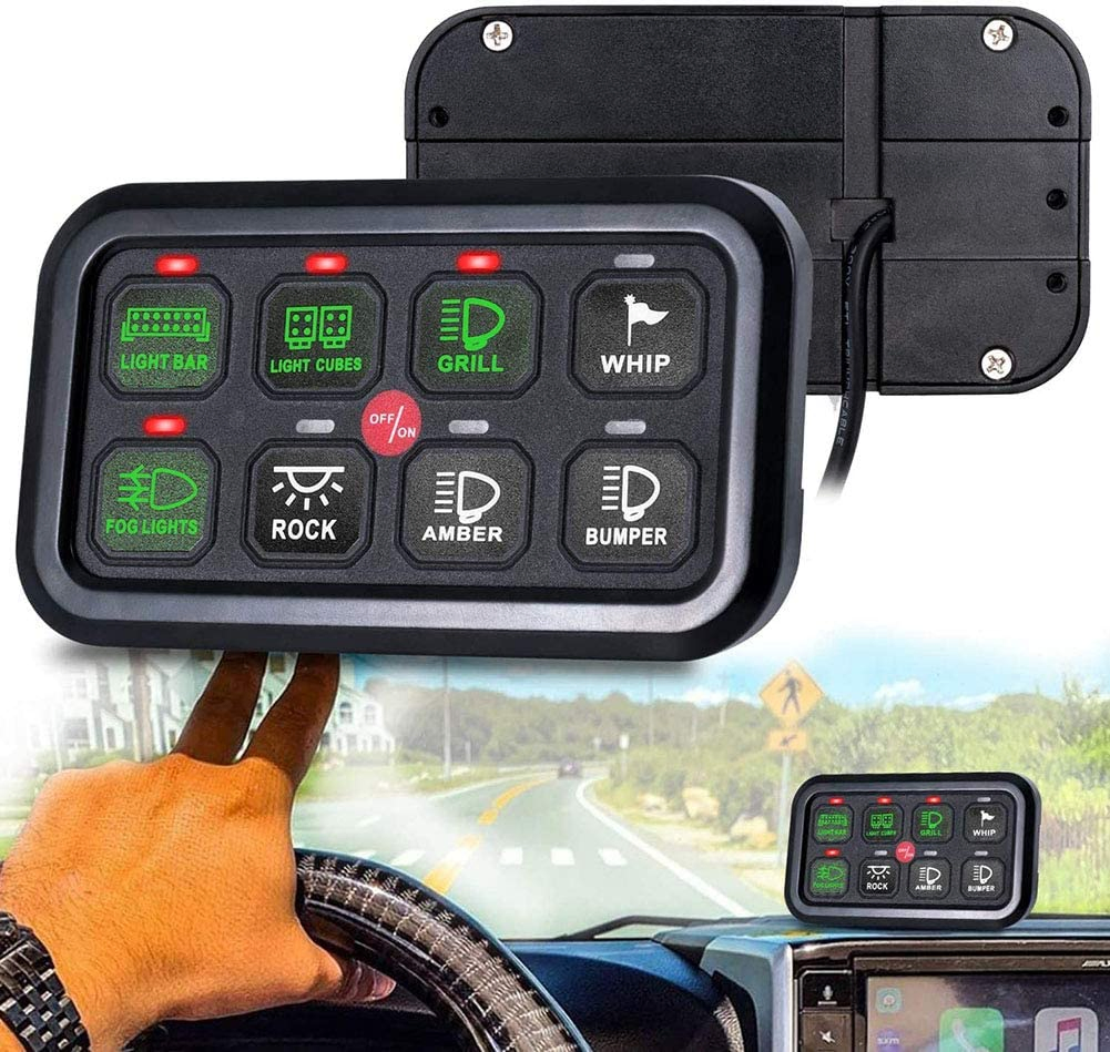 8 Gang Switch Panel Electronic Relay System with Circuit Control Box Waterproof Fuse Relay Box Wiring Harness