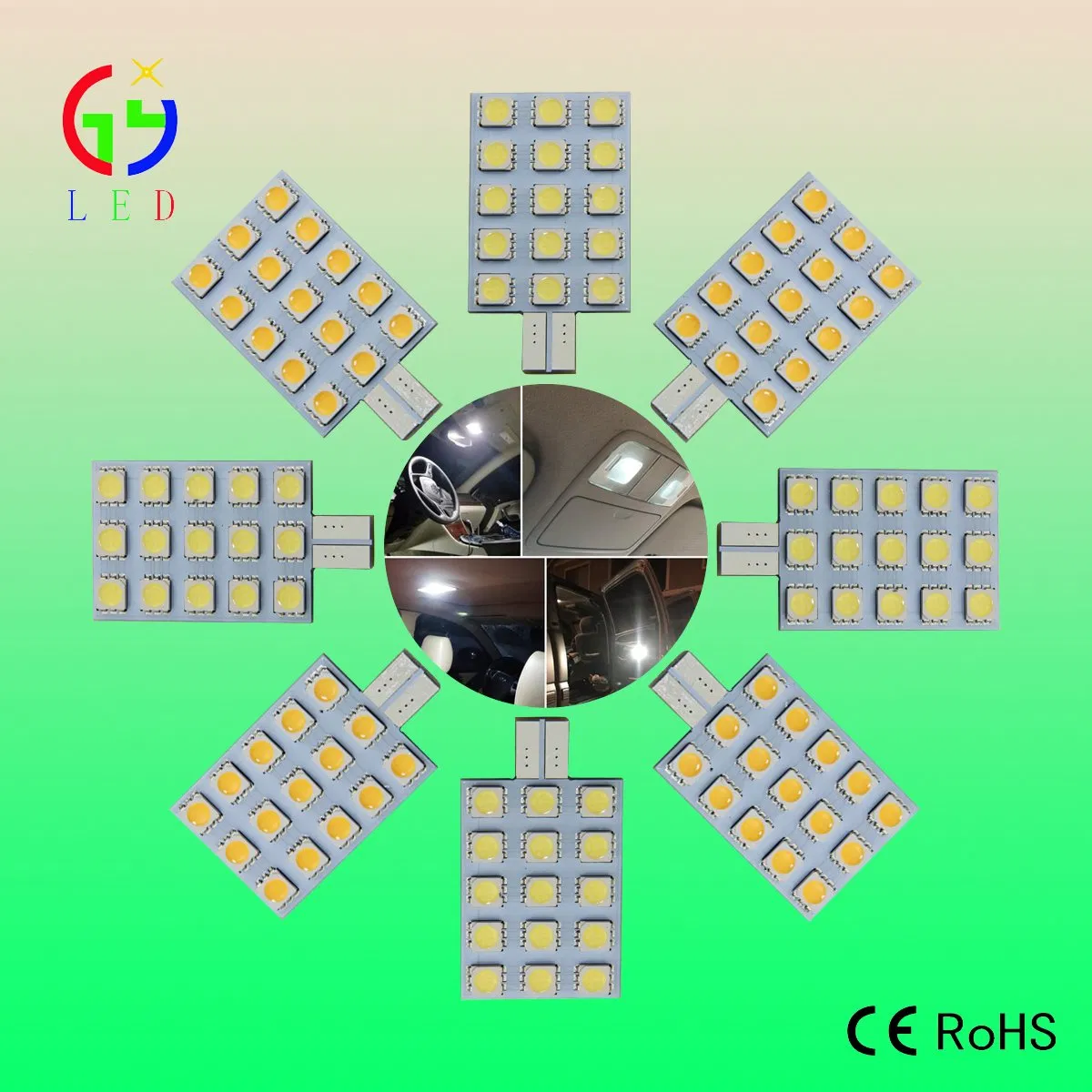 Светодиодные лампы T10 W5W 15SMD 5050 для авто