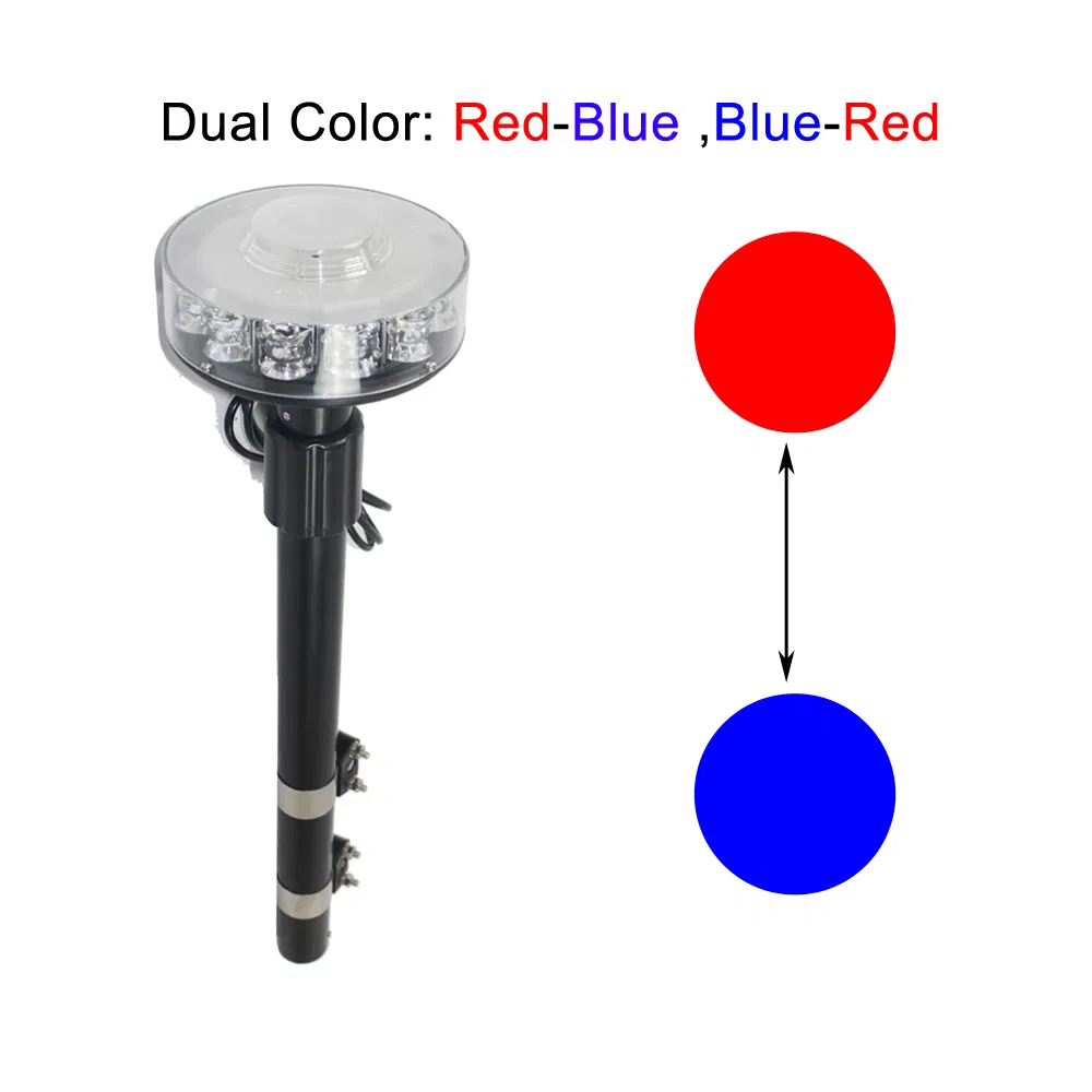 Dual Color Red Blue Motorcycles Rear Pole Flashing Warning Lighting (HGD-638E)