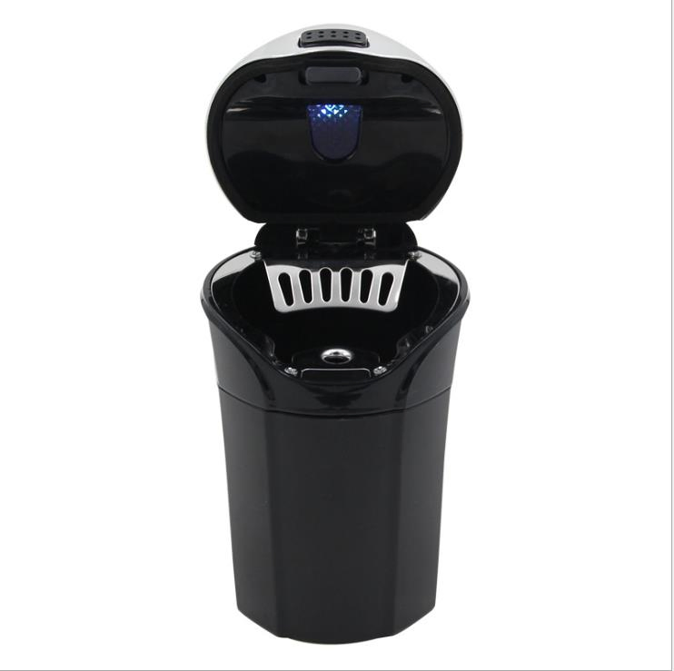New Flip Car Ashtray LED with Light Outlet Stainless Steel