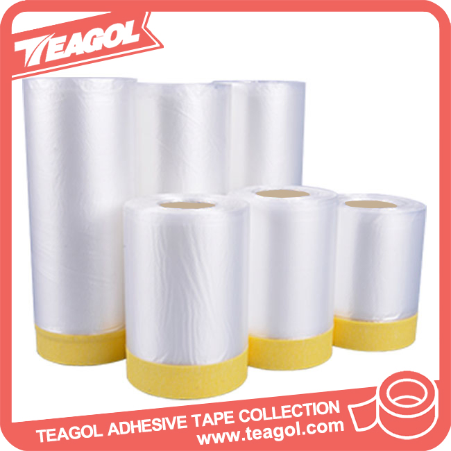 Pre Taped Masking Cover Film and Masking Paper Tape 2700mm/2100mm/1400mm/1100mm/550mm/300mm