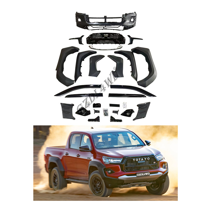 2023 Gr Sport Front Bumper Kit Suit Hilux Revo Rocco 2015 2021 Upgrade Facelift Front Body Kit