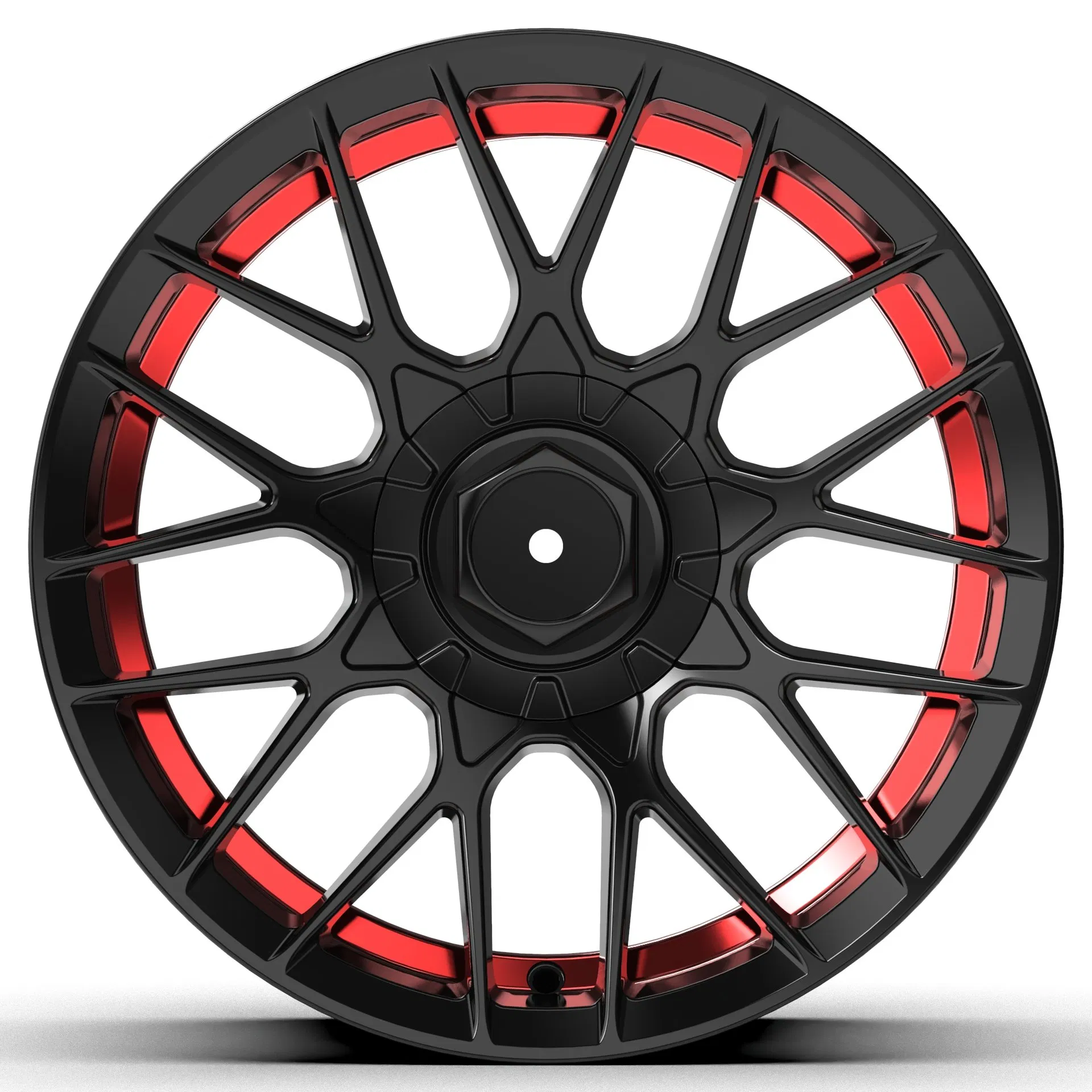 Литые диски Hengder 9006 Black Machine с красной/синей полосой