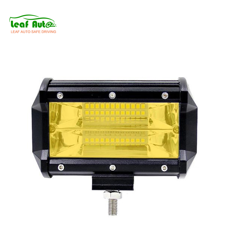5inch 72W Spot Light Bar Work Light White Amber Offroad Light Bar for Offroad Truck Tractor 4X4 SUV Jeep ATV