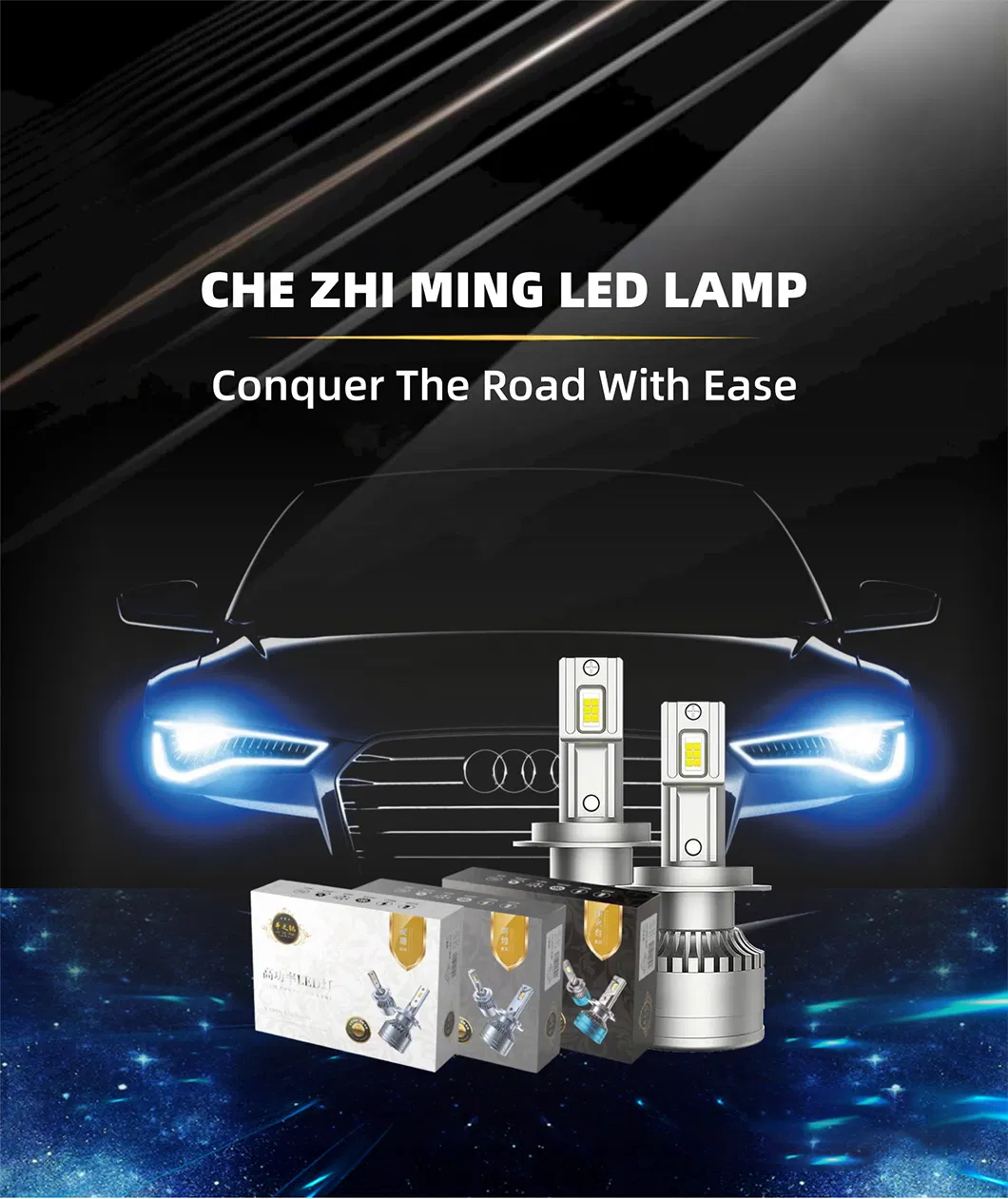 Fenghuotai Double Copper Tube Series Car Lights LED Headlight Suitable for H1 H3 H7 H8 H9 H11 9005 9006 9012