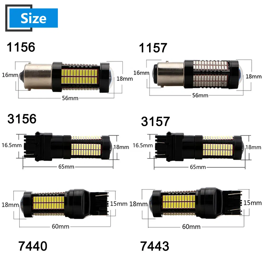 Светодиодные лампы T20 7443 106SMD 4014 для авто
