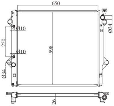 Радиатор охлаждения двигателя алюминиевый для Toyota Prado 120