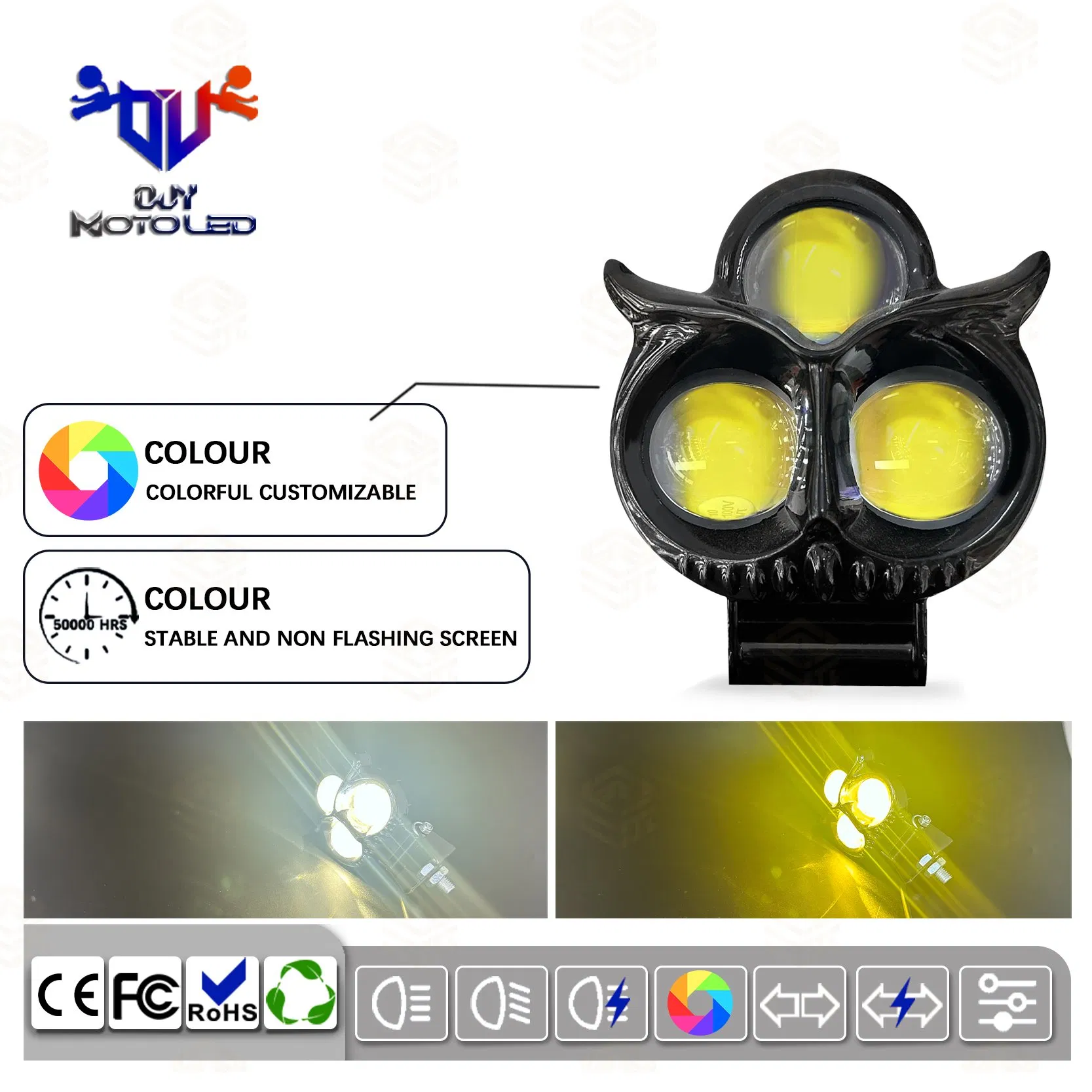 Универсальные светодиодные фары для мотоцикла с автовключением