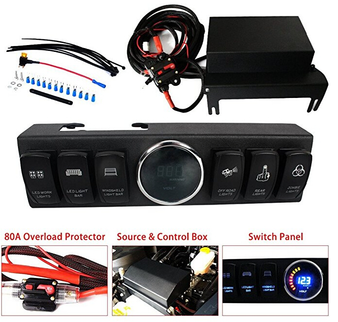 Jeep Wrangler 6-Switch Panel System Relay Box Assemblies