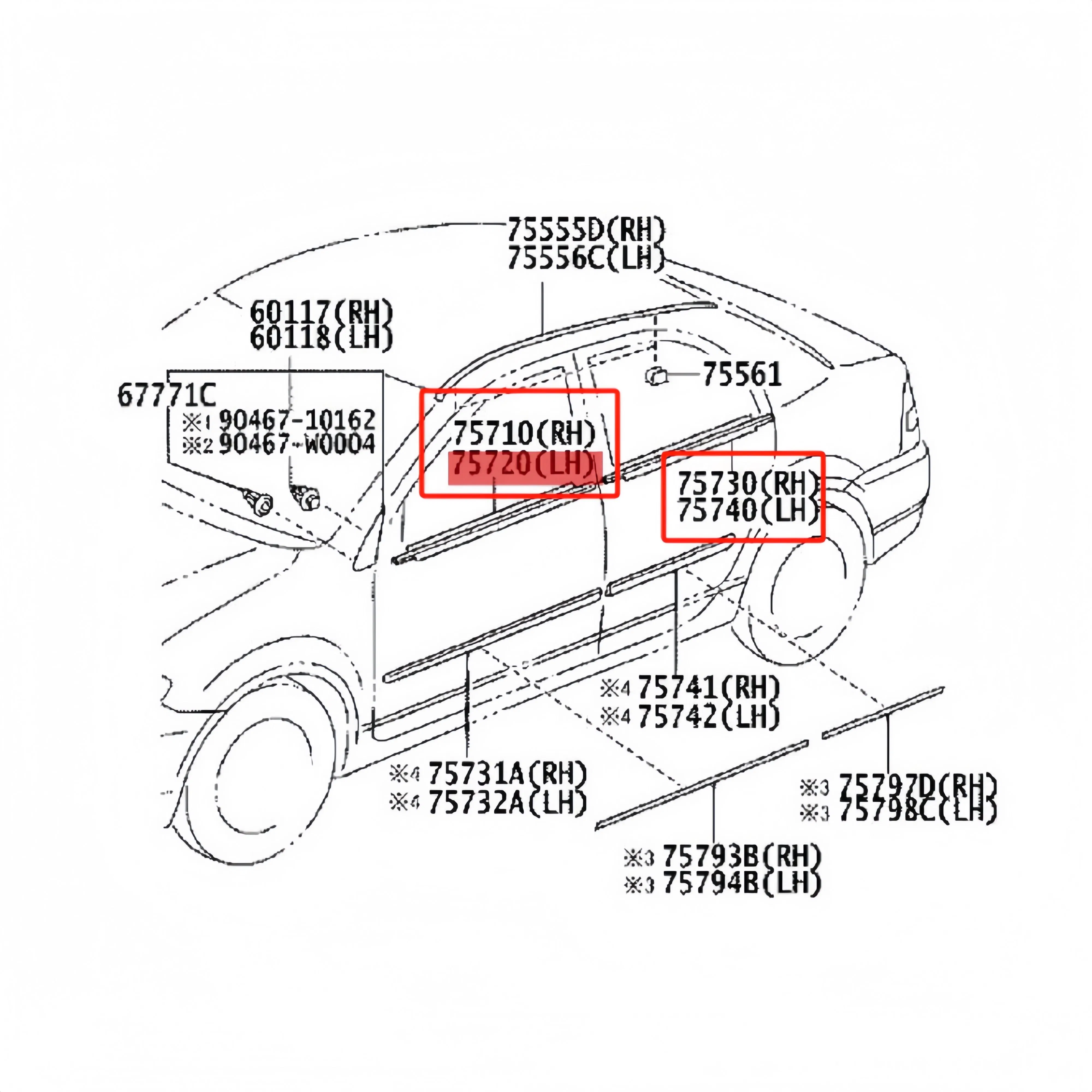 Fit for Toyota Corolla 2003-2008 Door Outside Window Weatherstrip Seal Belt Outer Protector Auto Car Accessories 4PCS
