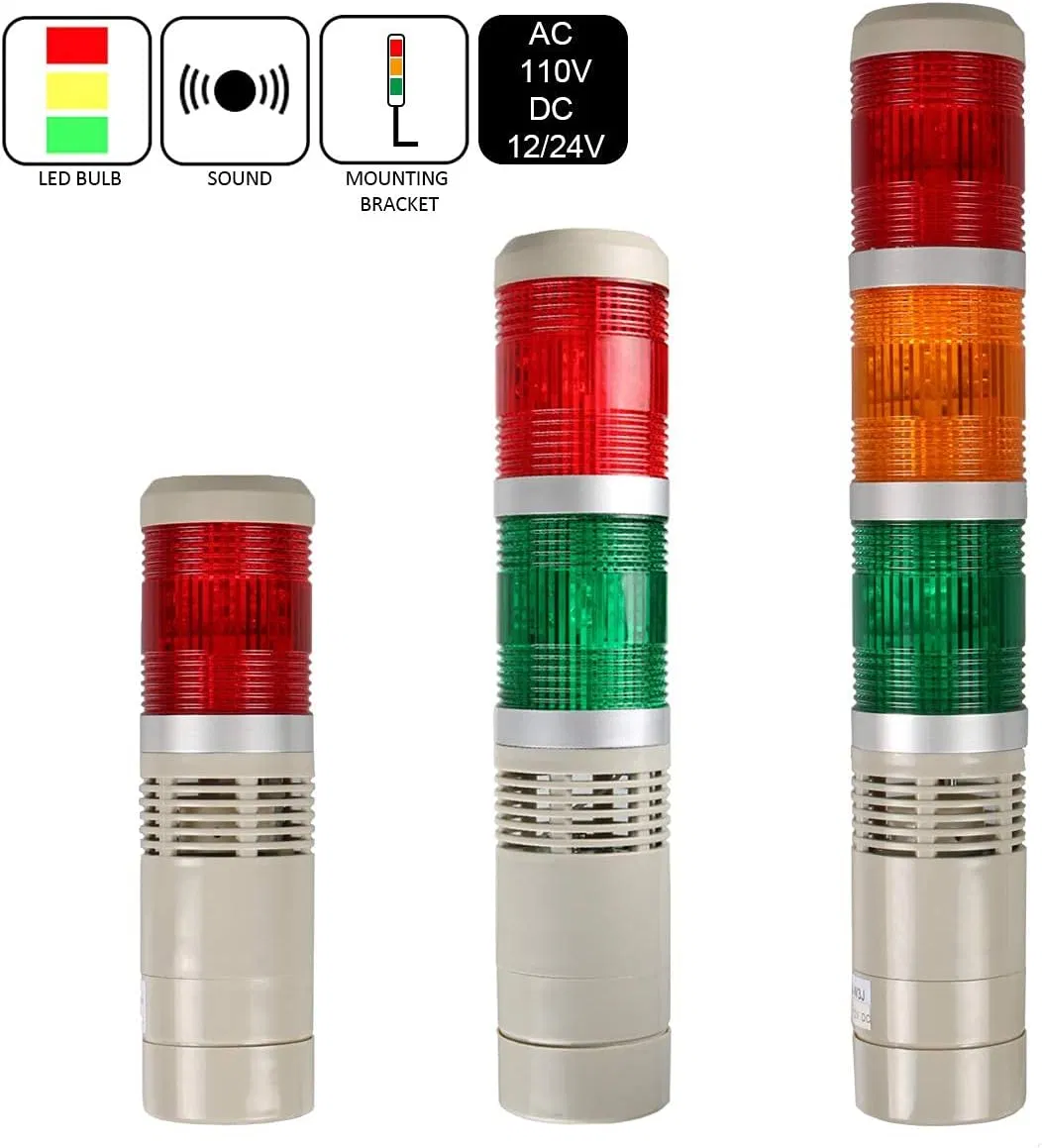 Andon Lights with Rotatable Base 12V 24V DC LED Signal Tower Stack Lights