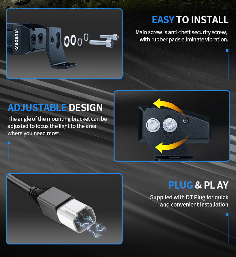 Aurora Car LED Offroad Light Bar White/Yellow Light Bar for Jeep Uvt ATV