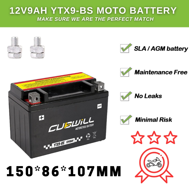 Аккумулятор YTX9-BS 12V 9Ah для мотоцикла