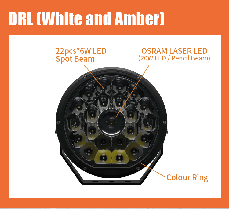 BRTLED 7 дюймов, 150W, круглый LED прожектор дальнего света 12V/24V